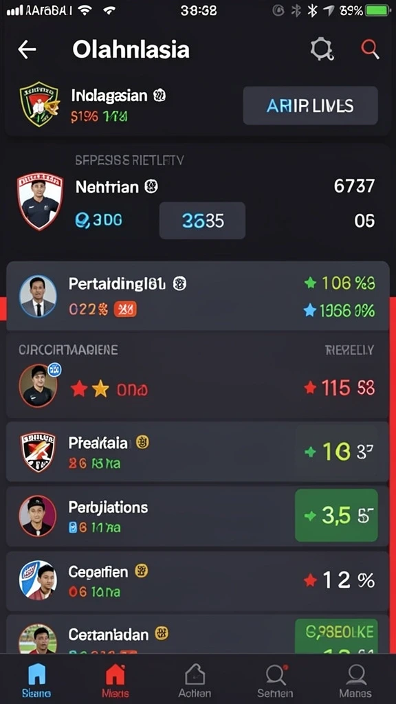 Layar utama dengan berbagai pilihan permainan slot.