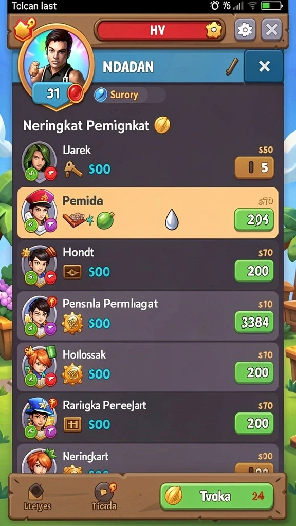Fitur chat untuk interaksi dengan pemain lainnya.