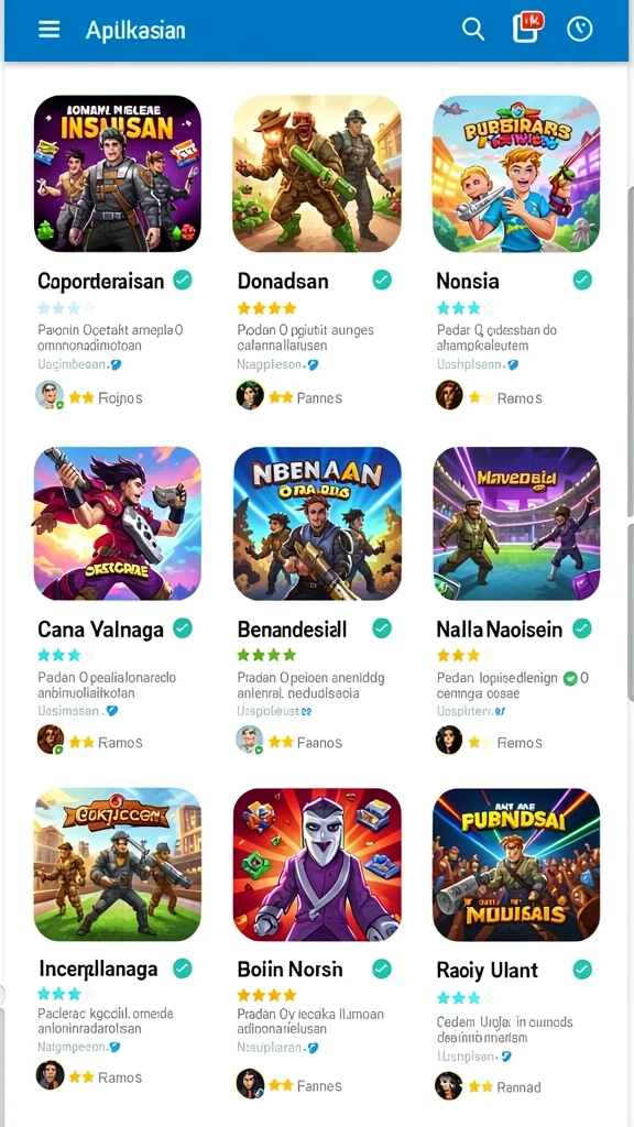Berbagai pilihan permainan yang tersedia untuk semua pemain.
