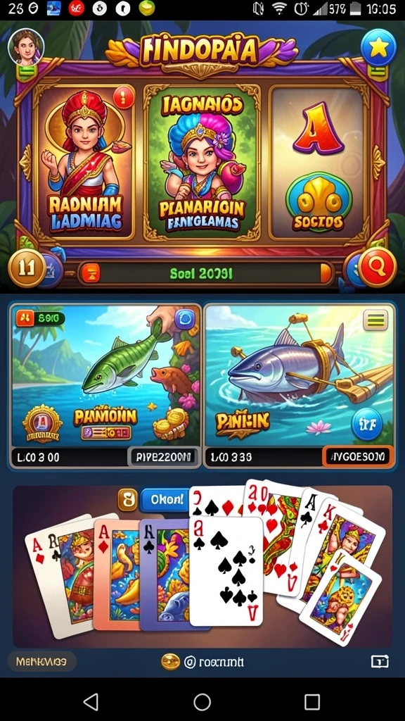 Menampilkan layar utama MINTOTO dengan pilihan permainan menarik.